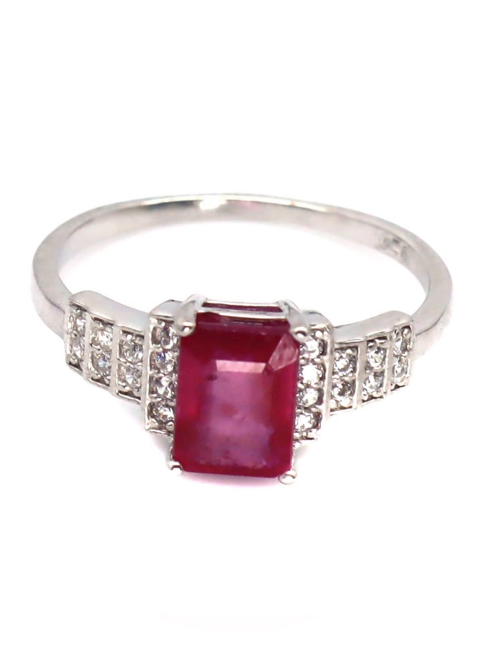Stunning Natural Pink Raspberry Ruby 1.10CT 925 Sterling Silver Ring Size 6